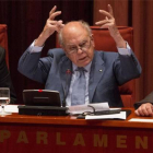 Jordi Pujol, en un momento de su comparecencia en el Parlament.