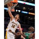 Gasol, en el partido ante Boston, es apreciado como el mejor europeo