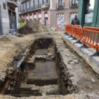 Imagen de los restos de una cloaca romana que fueron descubiertos el pasado viernes en la calle Cond