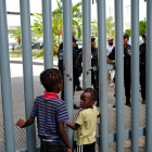 Los niños africanos en el Instituo Nacionalde Migración en la frontera sur de México.