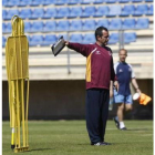 Álvaro Cervera durante la última sesión de entrenamiento en el Área