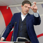 José Ramón Gómez Besteiro, durante la rueda de prensa que ofreció ayer. XOÁN REY.