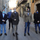 La candidatura del PP del 13-F y dirigentes bercianos, ayer, en Ponferrada, con Javier Maroto. L. DE LA MATA