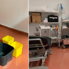 Cubos para las goteras del ambulatorio y una sala sin ventana de Enfermería. DL