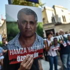 Protesta en Estambul contra la detención de Yalçin, el 13 de agosto.