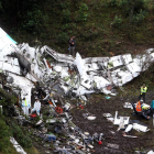 Estado de como quedó el fuselaje del avión siniestrado en el que viajaban los jugadores del Chapecoense brasileño. NORIEGA