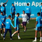 Valverde durante el entrenamiento del equipo blaugrana. FONTCUBERTA