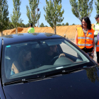 La subdelegada y la subdirectora de la DGT, ayer en la jornada de concienciación.