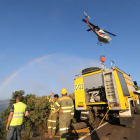 La Junta movilizó medios áreos ante la cercanía del fuego al paraje de Las Médulas.