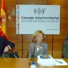 Gabriel María Inclán , Elena Salgado y el secretario general de Sanidad, José Martínez Olmos