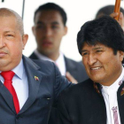 El venezolano Hugo Chávez y el boliviano Evo Morales, en la cumbre de Caracas.