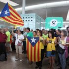 Manifestación de la ANC en la T-1 del aeropuerto de El Prat.