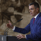 Pedro Sánchez realiza declaraciones tras la reunión del Consejo de Ministros. JUAN CARLOS HIDALGO