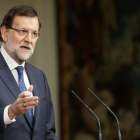 El presidente del Gobierno, Mariano Rajoy, durante su balance del primer semestre del año.