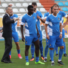 El entrenador deportivista podría dar entrada en el equipo inicial a Ríos Reina. L. DE LA MATA