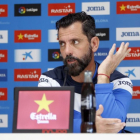 Quique Sánchez Flores, en una rueda de prensa del Espanyol.