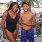 Serena Williams y Neymar en su encuentro durante las vacaciones.