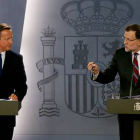 David Cameron y Mariano Rajoy, este viernes 4 de septiembre en la Moncloa.