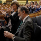 El presidente del Gobierno, Mariano Rajoy, en el pleno de debate la moción de censura encabezada por Pedro Sánchez.