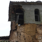 Un detalle del campanario tras el derrumbe del sábado.