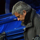 Mourinho, durante un partido en el Bernabéu.