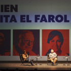 Mara Torres, Fernando Savater y Angélica Liddell, ayer, en la charla en el Foro de la Cultura. R. GARCÍA