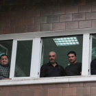 Los sindicalistas Martínez, González, Colinas y García, en la sede de la Vasco de Santa Lucía.
