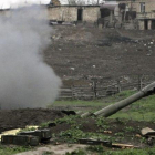 Artilleria de autodefensa en Nagorno-Karabakh.