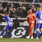 Chakla, en el partido de Burgos cuando el árbitro decretó el penalti que supuso el empate. LDLM