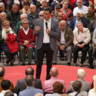 Pedro Sánchez, este lunes durante un acto en un centro de mayores de Leganés (Madrid).