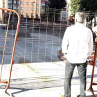 Estado de las obras de Feve, ayer, a la altura del parque de San Mamés.