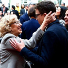 La alcaldesa de Madrid, Manuela Carmena, y el candidato a la presidencia de la Comunidad de Madrid, Íñigo Errejón