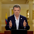 El presidente de Colombia, Juan Manuel Santos, ayer.