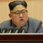 Kim Jong-un durante una reunión del Partido de los Trabajadores, el 23 de diciembre.