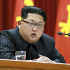 Kim Jong-un, durante un discurso en Pionyang, el 12 de enero.