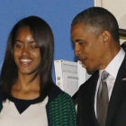 El presidente Barack Obama, con su hija Malia.