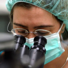 Una empleada de un laboratorio de reproducción asistida.
