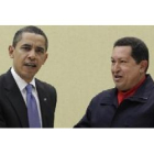 Hugo Chavez y Barack Obama.