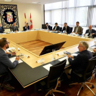 Reunión de la Junta de Portavoces de las Cortes de CyL, ayer en Valladolid. LETICIA PÉREZ
