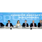 Directivos del PP durante la reunión de ayer del Comité Ejecutivo Nacional de la formación política que preside Mariano Rajoy.