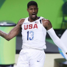 Paul George, durante el partido entre Estados Unidos y Venezuela de este martes.