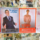 Carteles publicitarios del salón erótico de Madrid, en la calle Santa Engracia.
