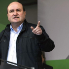 El presidente del PNV, Ortuzar, durante su intervención.