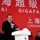 Elon Musk en la puesta en marcha de los trabajos de su Gigafactoria de Tesla en Shanghai.
