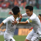 Heung-Min Son celebra en los Juegos Asiáticos.