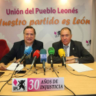Alejandro Valderas y Eduardo López Sendino, ayer en la rueda de prensa de la UPL