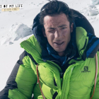 Kilian Jornet, en el campo base avanzado, tras descender del Everest, este domingo.