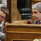 Xavier Domènech y Francesc Homs, en el Congreso, el pasado mes de marzo.