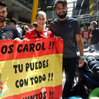 Carolina Rodríguez a su llegada al aeropuerto de Barajas.