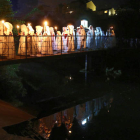 El desfile de salvaguarda del Arca y el Grial partió ayer el paseo del Río y terminó frente a la fachada principal del Castillo.